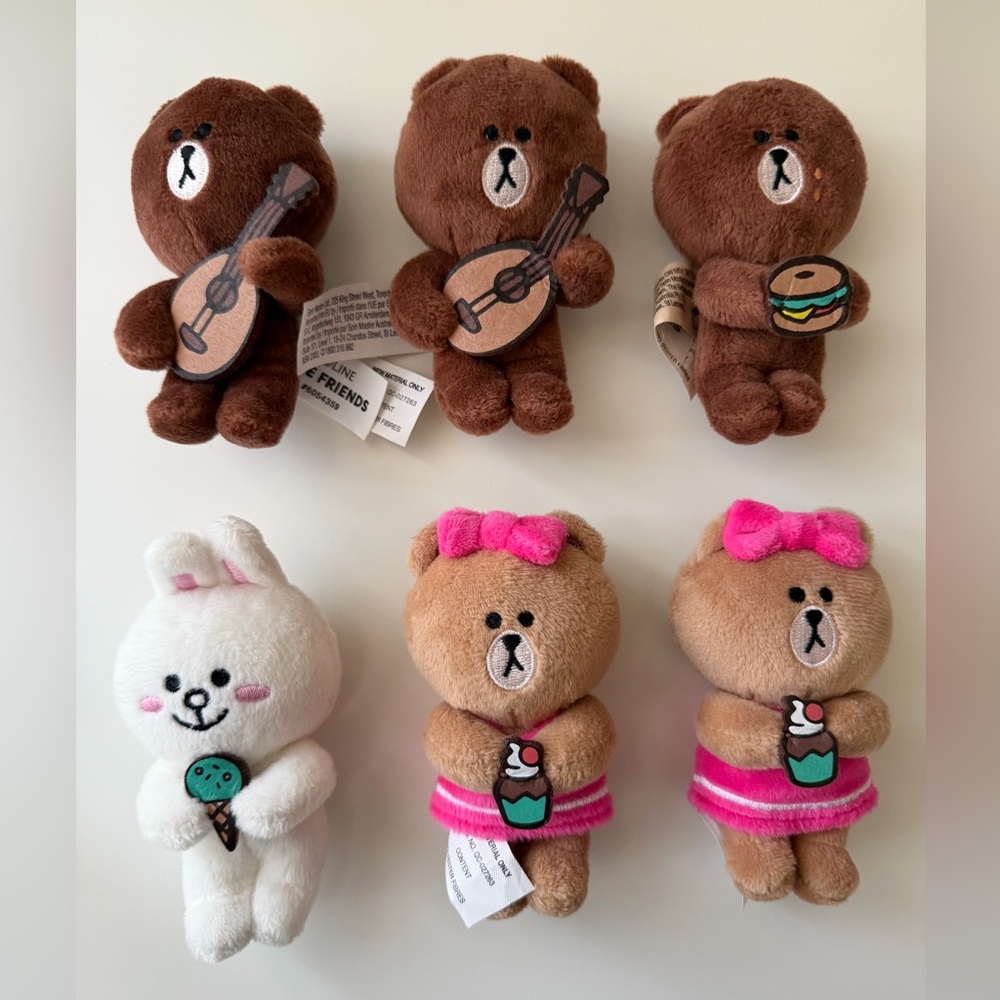 Gund Line Friends Blind Box Series 1 Plush Figures – Set of 6 (4” Plush Dolls)